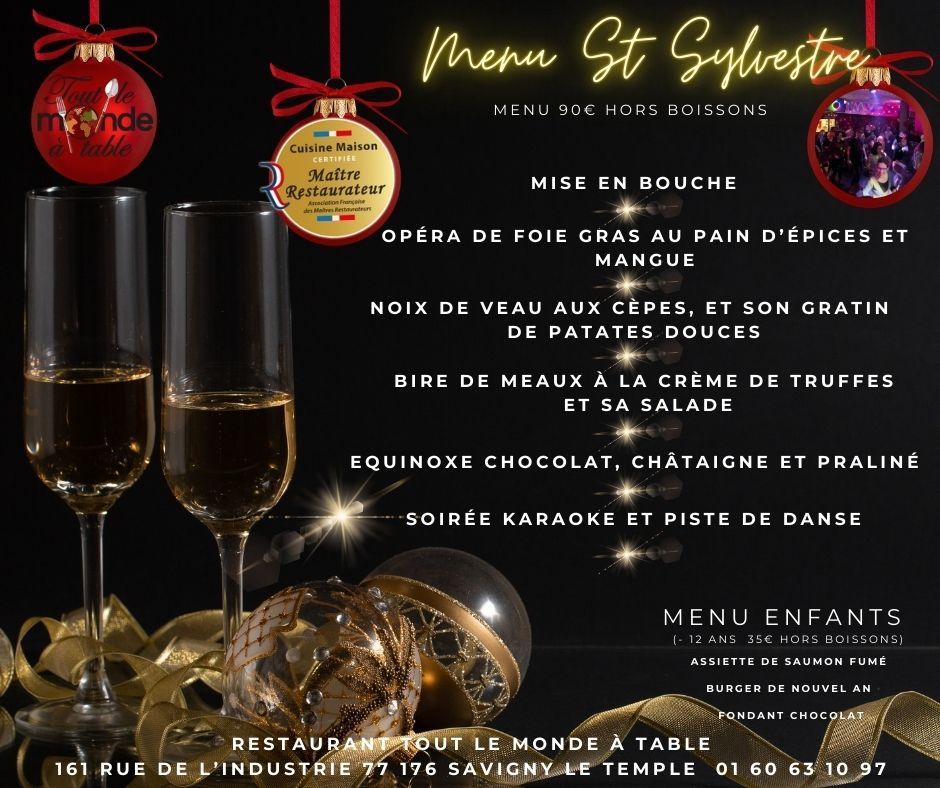 Menu de la St Sylestre 2024