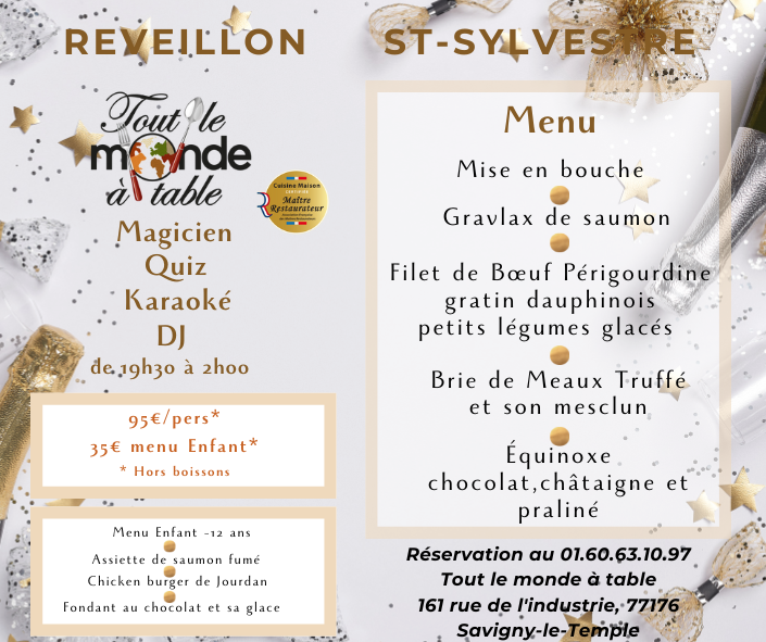 Menu de la St Sylestre 2025