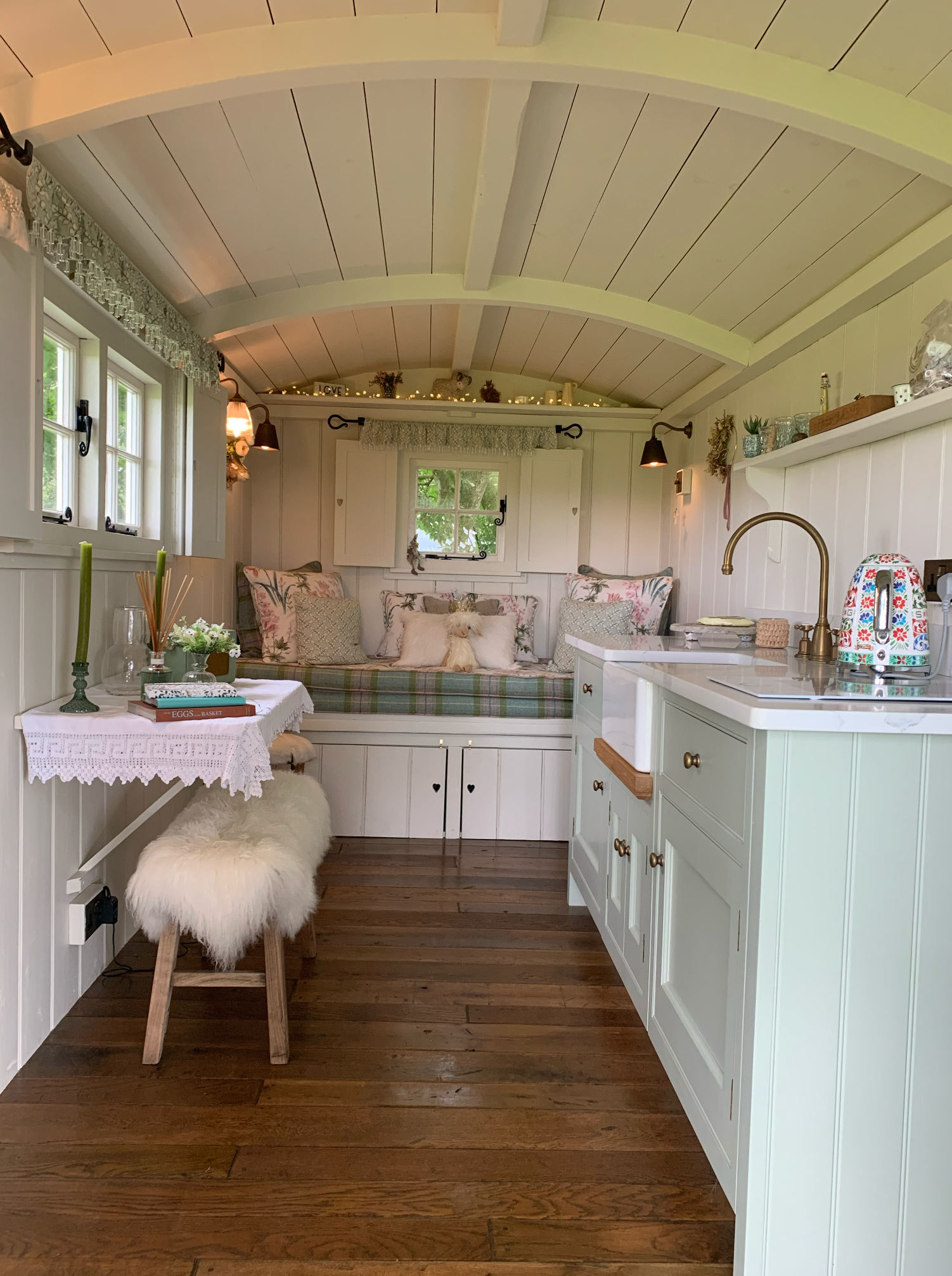 Traditional Shepherd Hut cosy kitchen