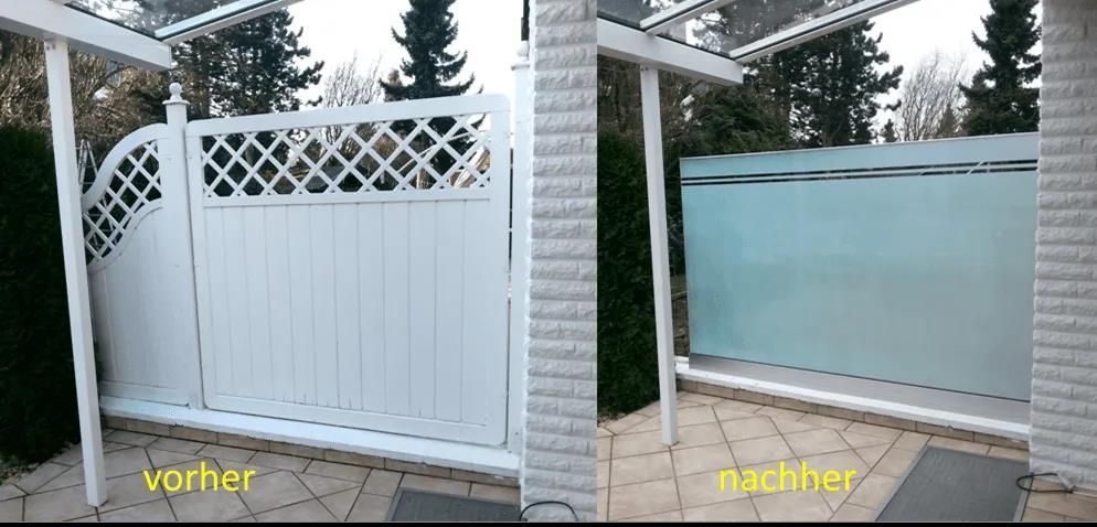 Sicht- und Windschutz aus Glas