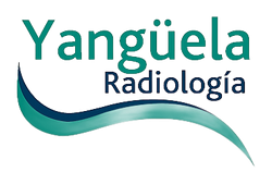 Logo de Yang&uuml;ela Radiolog&iacute;a en azul y turquesa sobre fondo blanco.