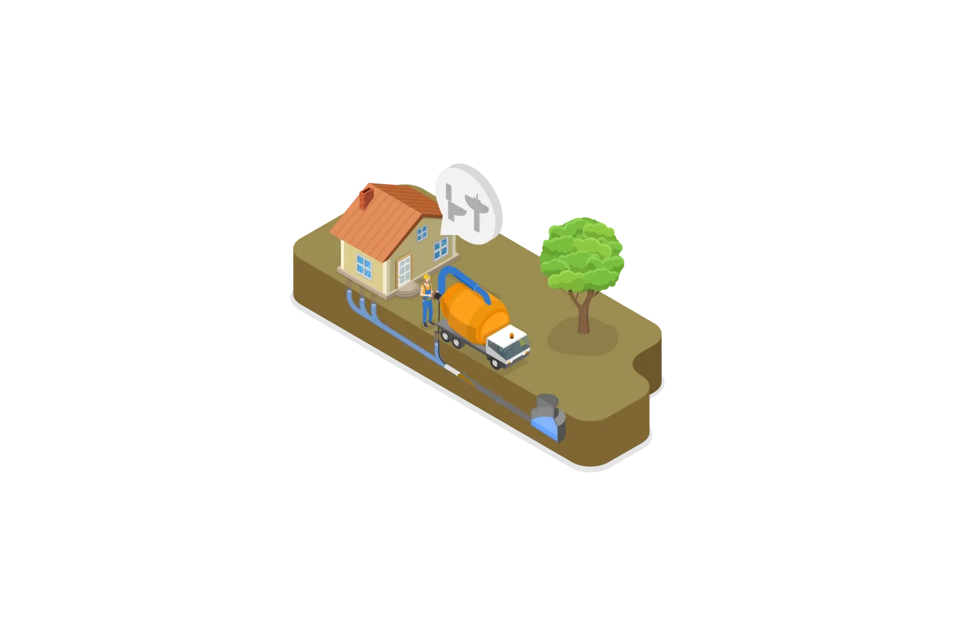 Une maison et un arbre.