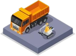 Un camion orange.