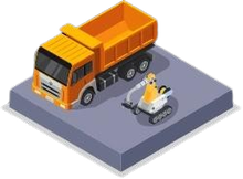 Un camion orange.