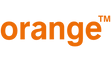 El logotipo naranja es naranja y blanco sobre un fondo blanco.