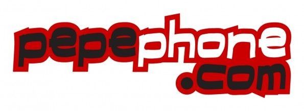 Un logotipo rojo y negro para pepephone.com
