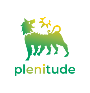 Un logotipo verde y amarillo que representa la plenitud con un león en él.