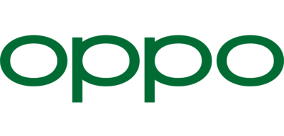El logotipo de Oppo es verde y blanco sobre un fondo blanco.