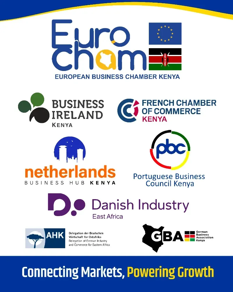 A poster for euro cham european business chamber kenya