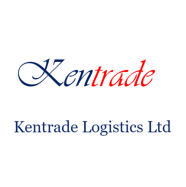 The logo for kentrade logistics ltd is blue and red.