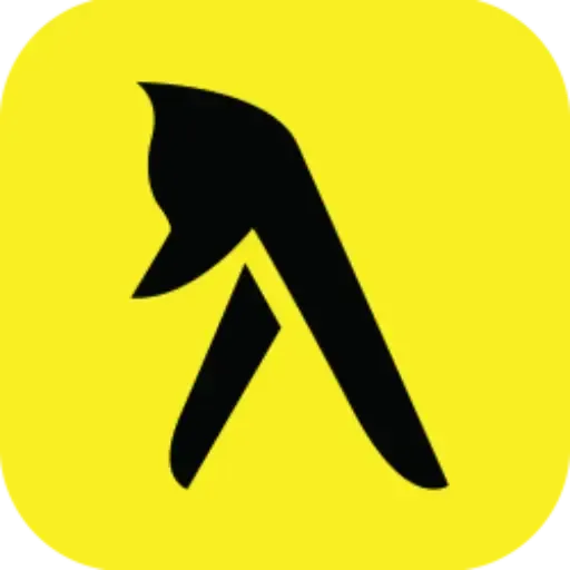 A yellow icon with a black bird on it