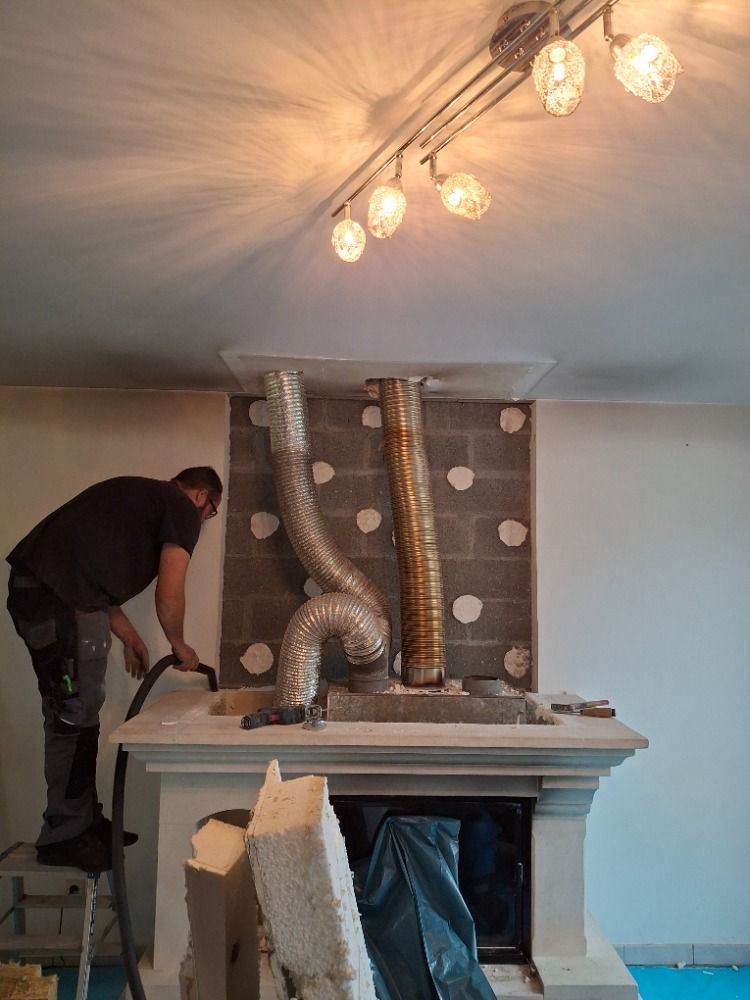 Installation des tubages de poêle