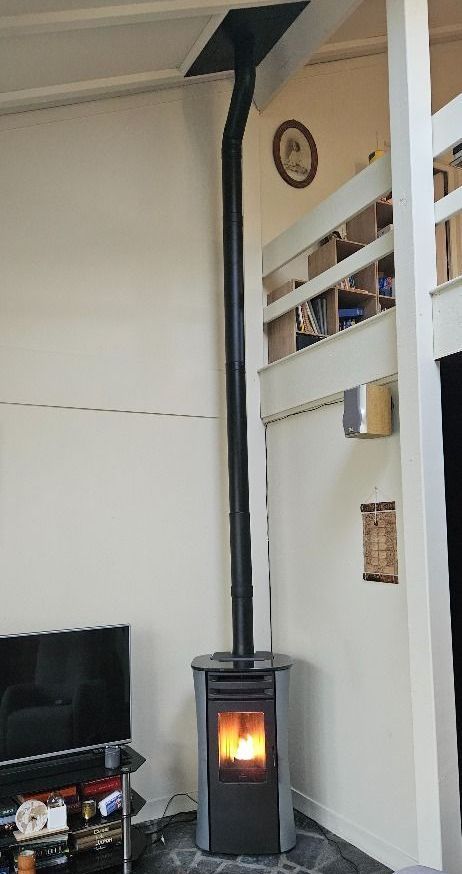 Poêle à granulés Dania ATC Edilkamin Finition acier gris