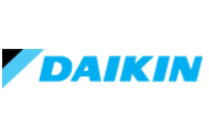 El logotipo de Daikin es azul y negro sobre un fondo blanco.