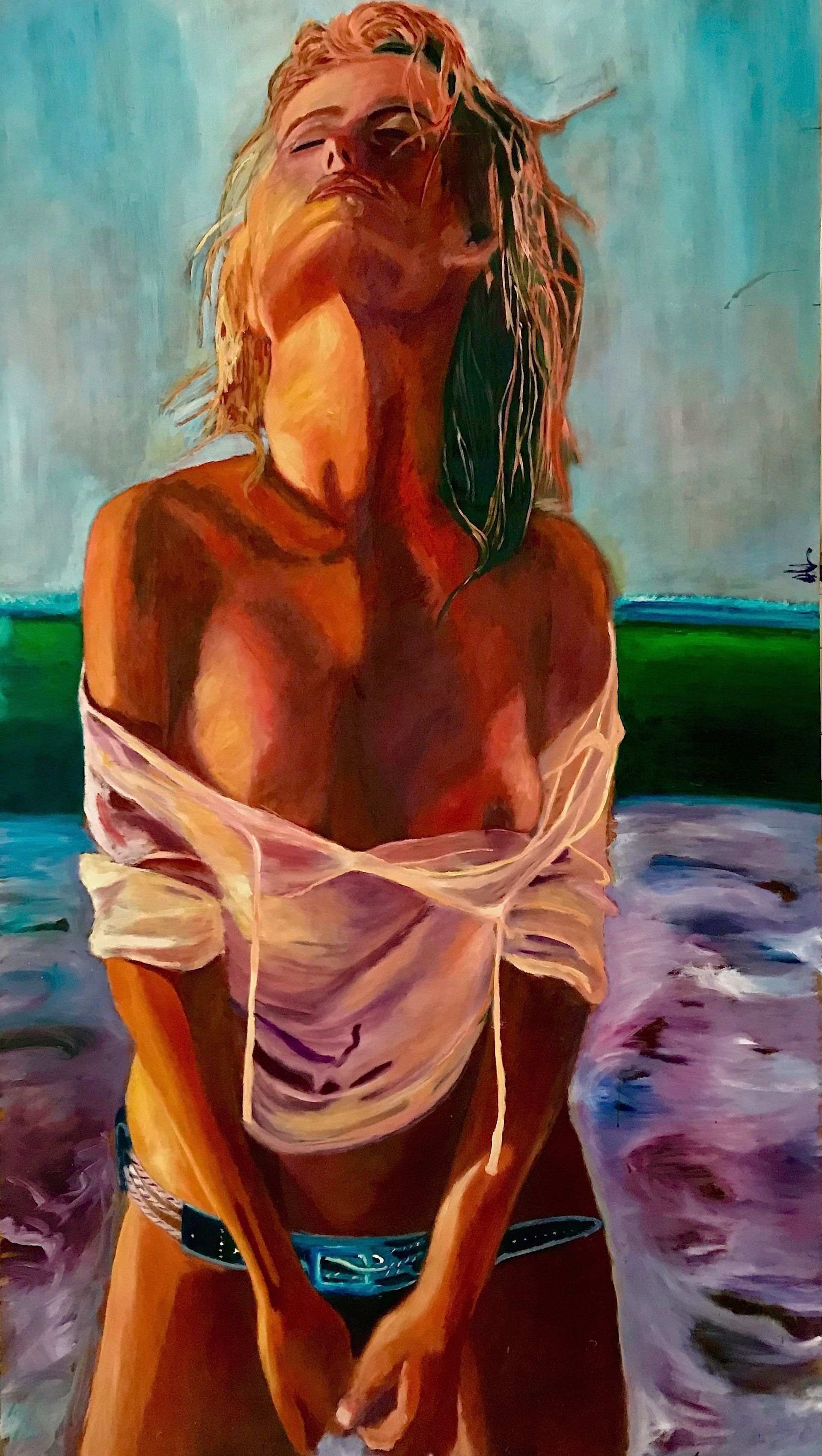 una pintura de una mujer