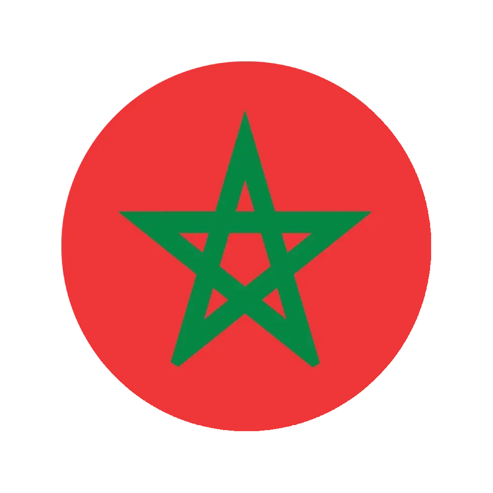 Círculo rojo con una estrella verde de cinco puntas.