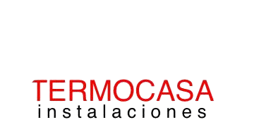 A red and white logo for termocasa instalaciones