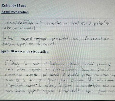 Avant/après séances de graphothérapie