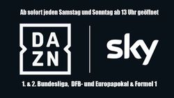 Logo DAZN und Sky