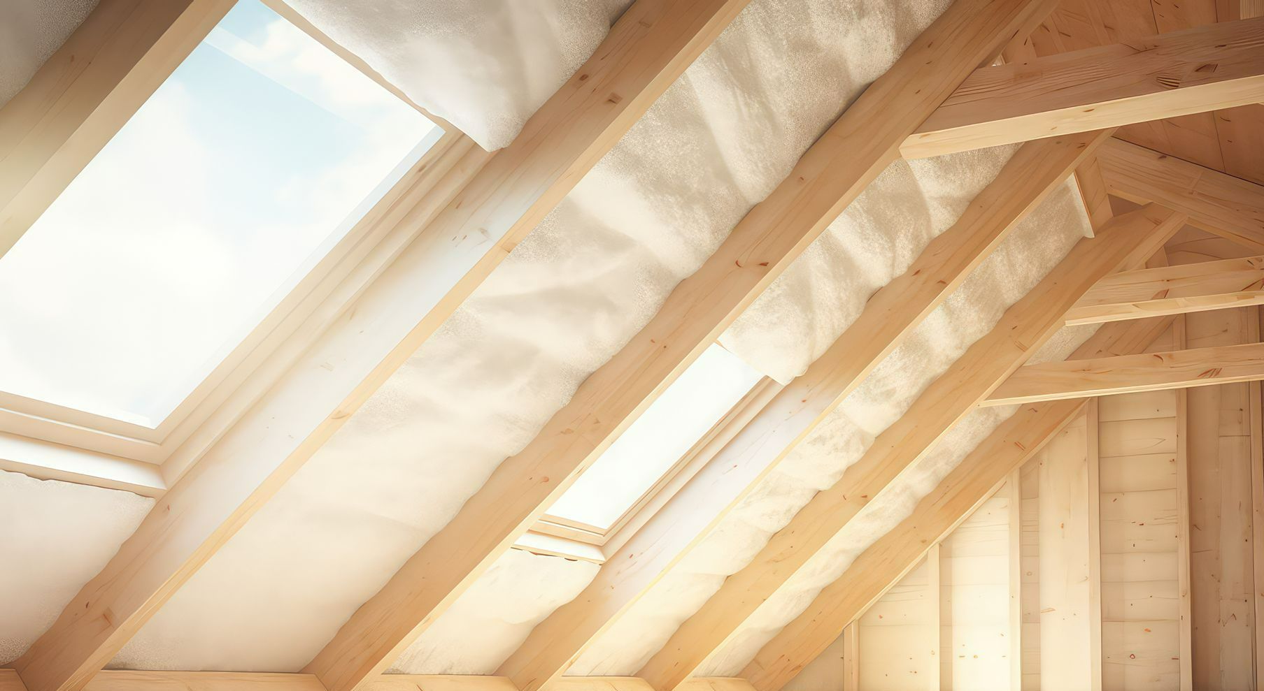Laine isolante sous une toiture