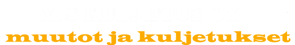 Orange text reading &ldquo;M.S KULJETUS OY&rdquo; on a white background.