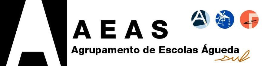 Logotipo da AEAS Agrupamento de Escolas Águeda. Letra A maiúscula preta à esquerda.