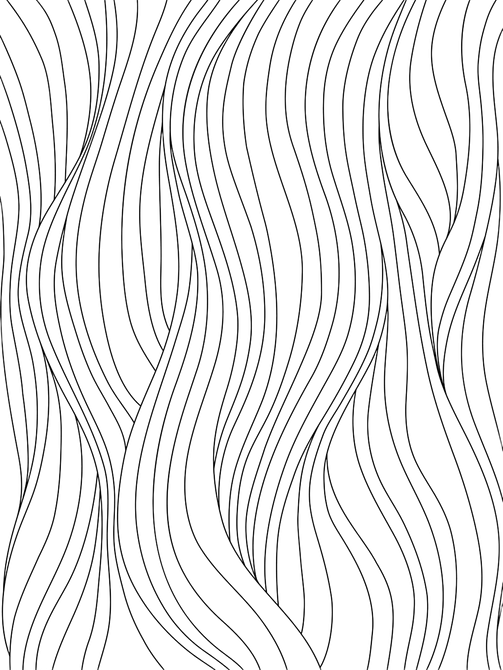 Œuvre d'art abstraite de lignes fluides en noir et blanc.