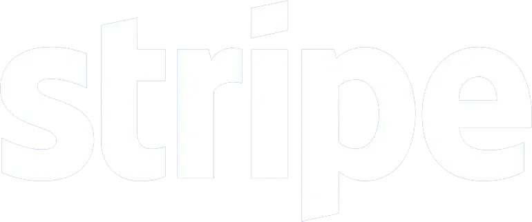 Das Wort „Stripe“ ist in weißen Buchstaben auf weißem Hintergrund geschrieben.