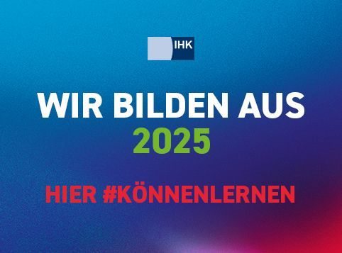 IHK graphic on a blue gradient background: 