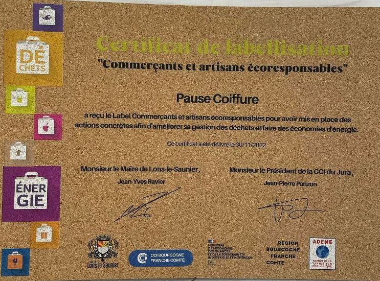Certificat de labellisation