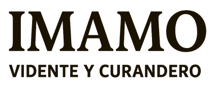 Logotipo con el texto &ldquo;IMAMO&rdquo; y &ldquo;VIDENTE Y CURANDERO&rdquo; en negro sobre fondo blanco