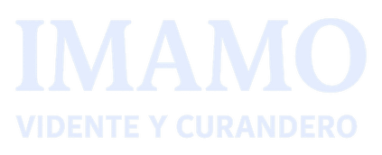 Logotipo con la inscripción “IMAMO” y el subtítulo “VIDENTE Y CURANDERO” en texto azul claro.