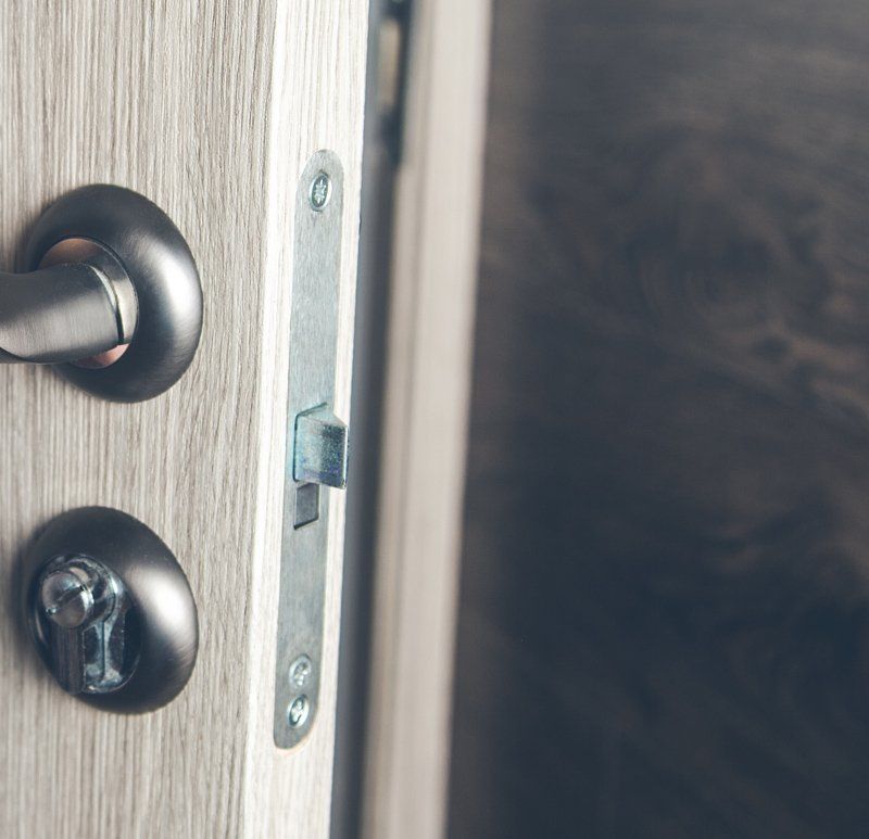 Porte avec gâche et verrou