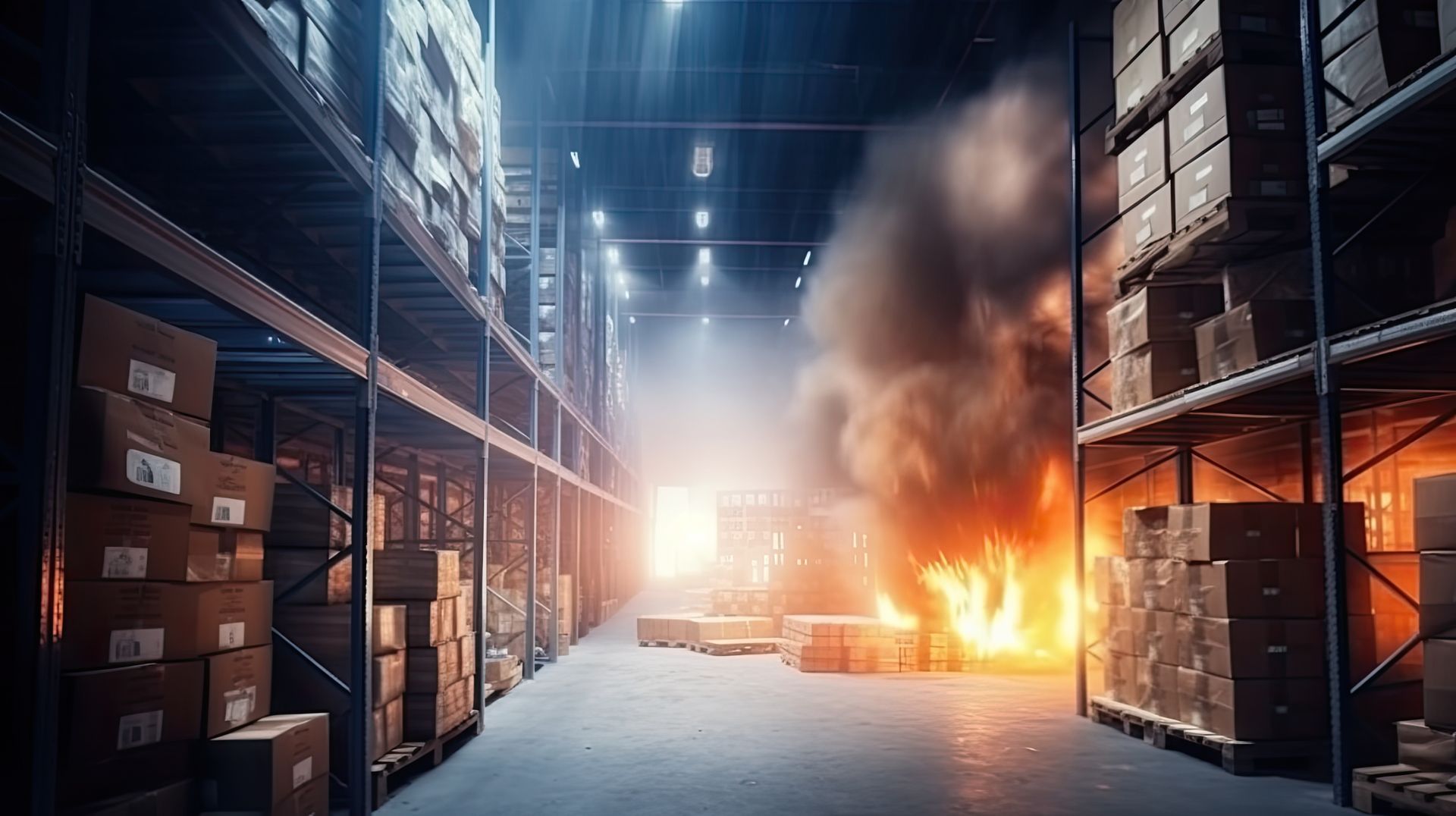 Incendie dans un entrepôt