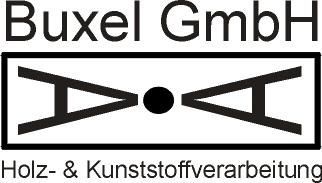 Buxel GmbH logo: Black text and bow-tie symbol in a rectangle.