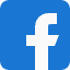 Un logotipo de Facebook azul y blanco sobre un fondo blanco.