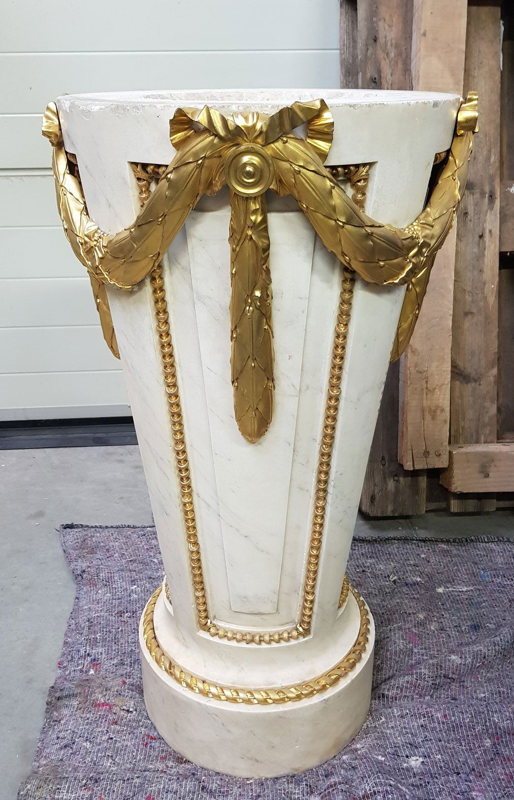 Restauration de colonne en marbre et bronze doré - Après