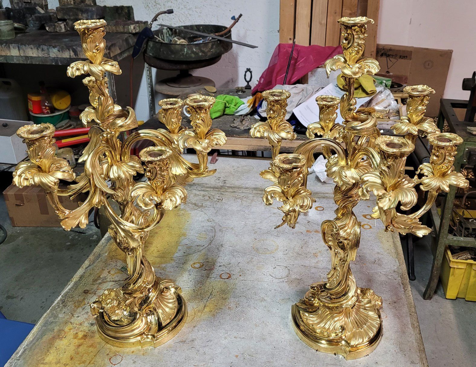 Candélabres en bronze restaurés