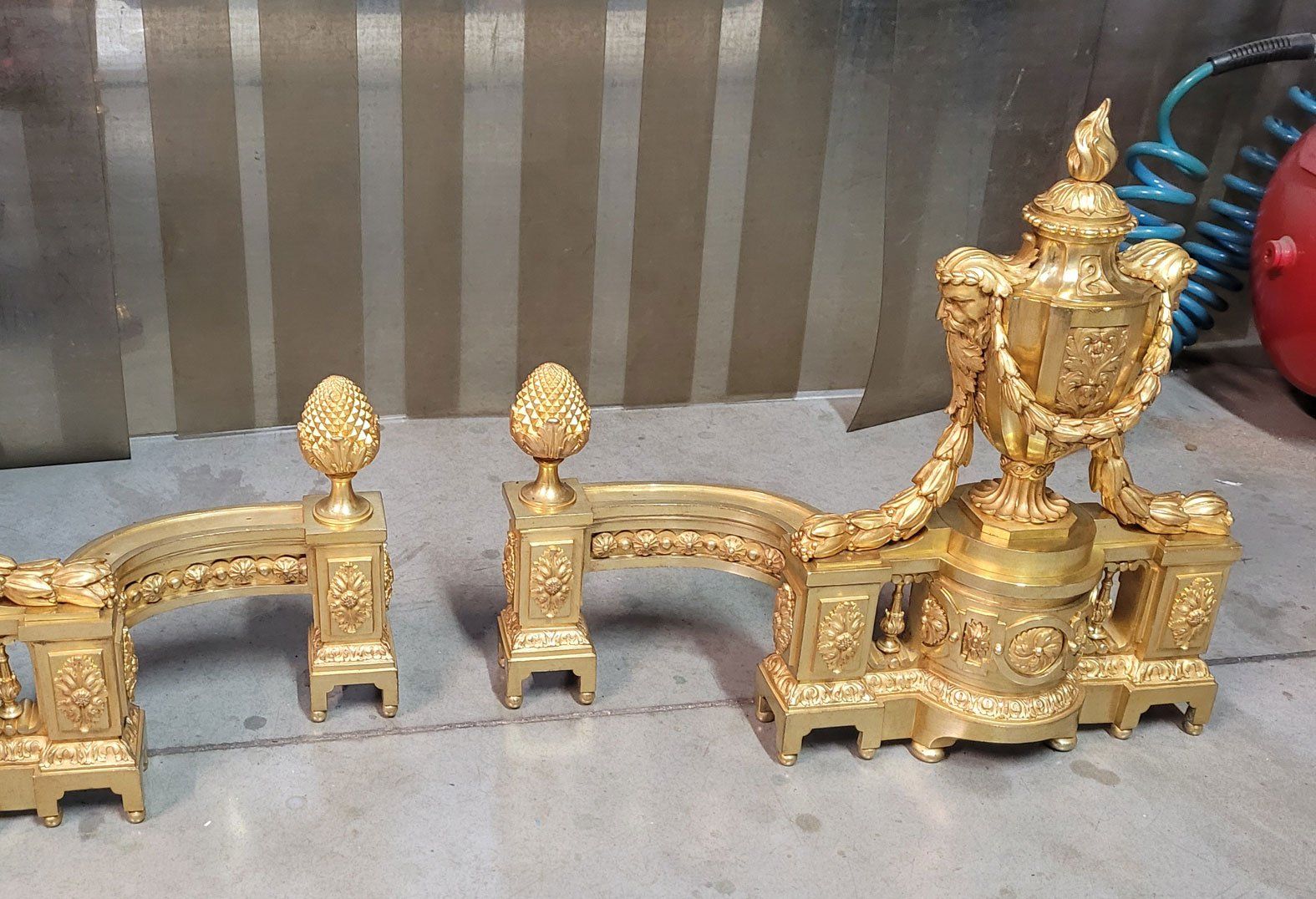 Chenêts en bronze - Après