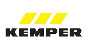 Ein Kemper-Logo mit drei gelben Quadraten auf weißem Hintergrund