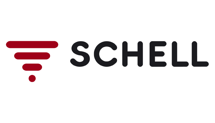 Ein rot-schwarzes Logo für eine Firma namens Schell.