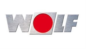 Ein Wolf-Logo mit einem roten Kreis in der Mitte