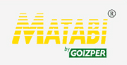 El logo de matabi de goizper es amarillo y verde.