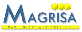 Un logo azul y amarillo para magrisa maquinaria agrícola sa