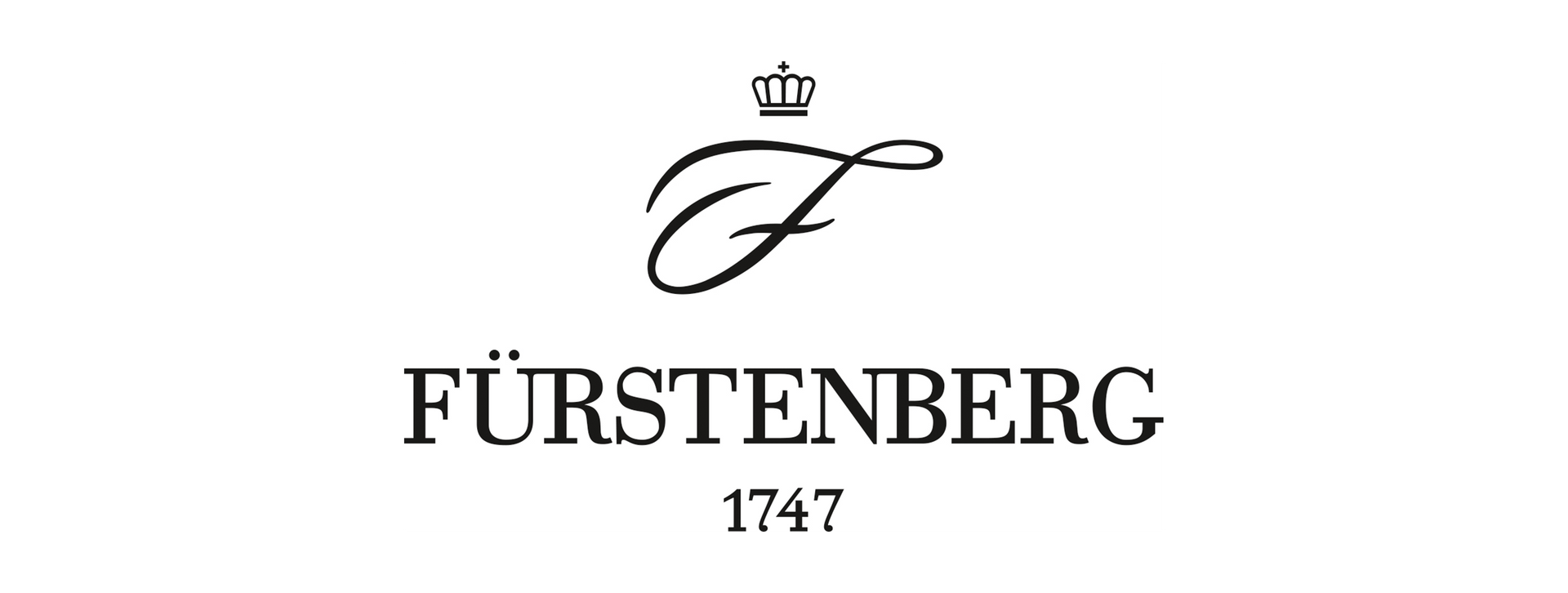 Ein schwarz-weißes Logo für eine Firma namens Fürstenberg