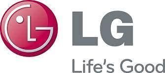 Le logo LG, avec un cercle rouge contenant un L et un LG gris à droite, porte en dessous la mention Life's Good.