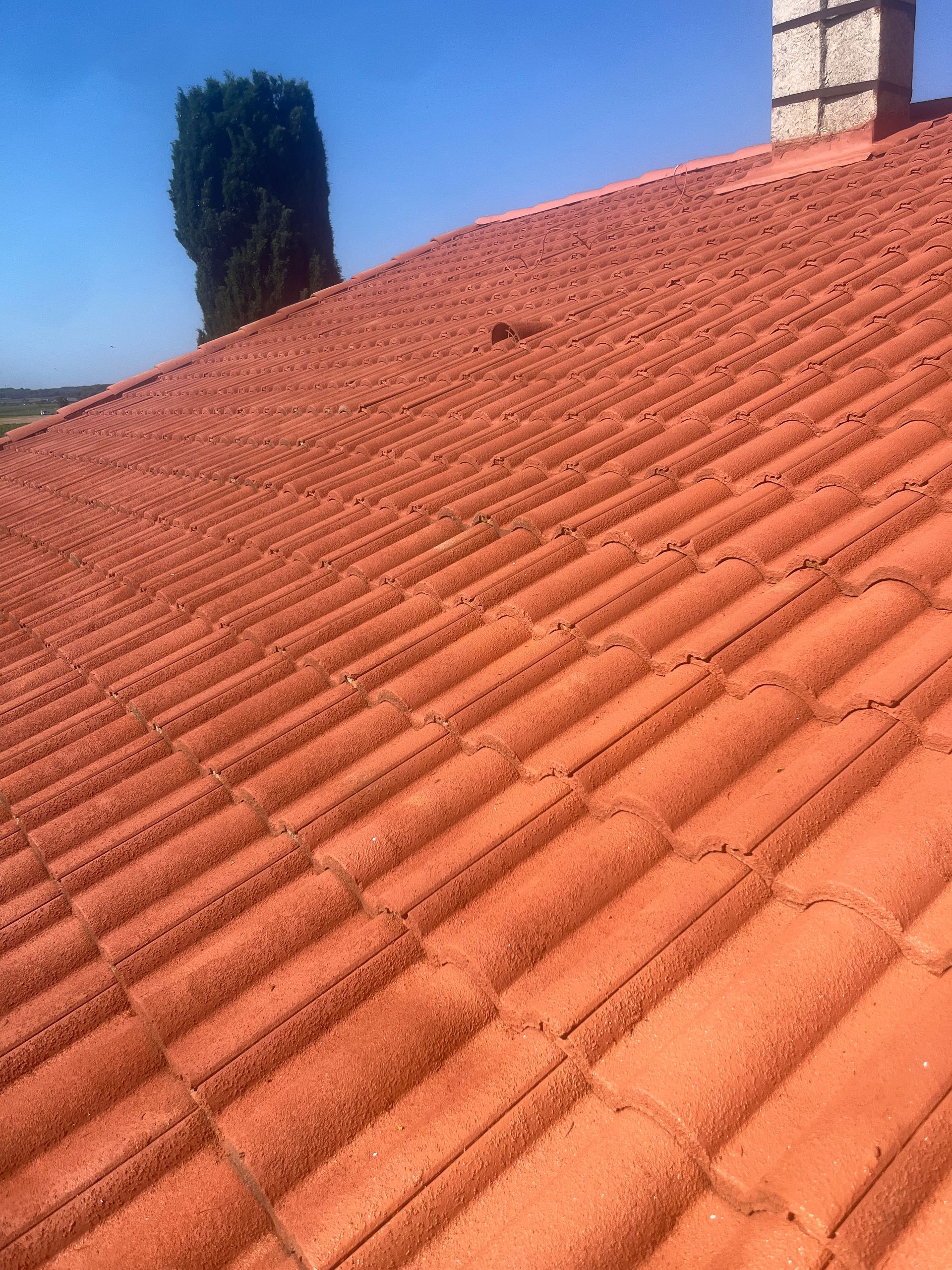Toiture en tuiles orangées