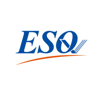 Ein blau-oranges Logo für esq auf weißem Hintergrund