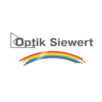 Logo: „Optik Siewert“ mit Augensymbol und Regenbogenbogen.
