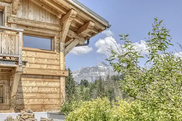 Vue sur les monts depuis le chalet.